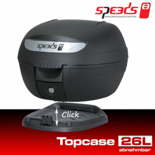 SPEEDS Topcase 26L universal mit Adapterplatte schwarz abnehmbar SHAD SH26
